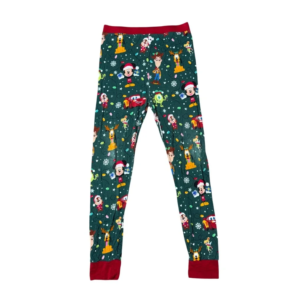 Little Sleepies Pajama Set Kids 9/10 Green Good Disney Holiday Magic Bamboo